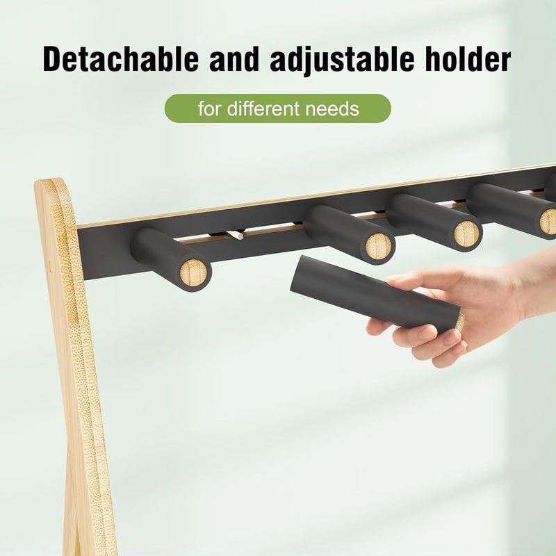 Wisuce Essentials Guitar Stand Rack, Multi-Guitar Display Rack Adjustable Bamboo Guitars Holder Electric Guitar Stands Floor Storage for Bass Acoustic, Home Studio, Band Stage - Image 3
